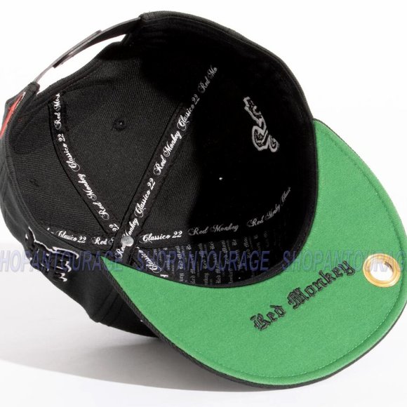 Red Monkey OG Flat Visor Classic Black RM1381 Limited Unisex Snapback Hat Cap - Picture 4 of 8